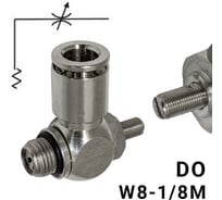 Пневмодроссель без обратного клапана PI TOOLS регулировка отверткой, цанга 8-1/8М, артикул 8940