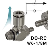 Пневмодроссель для цилиндра PI TOOLS регулировка отверткой, цанга 6-1/8М, артикул 9251