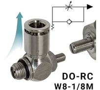 Пневмодроссель для цилиндра PI TOOLS регулировка отверткой, цанга 8-1/8М, артикул 9268