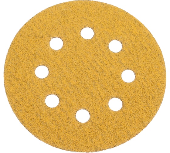 Шлифовальный круг Vitatools 125 мм Р60, 8 отверстий, желтый G-125-P60-8