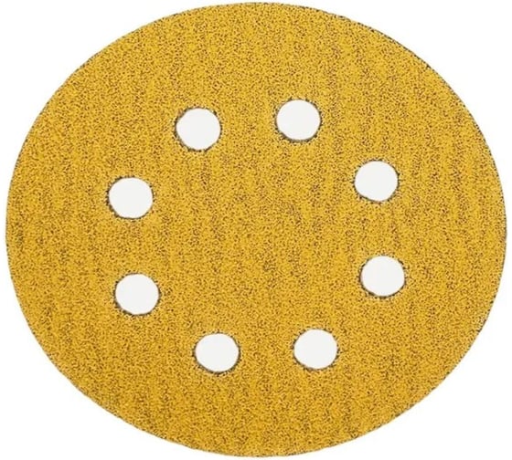 Шлифовальный круг Vitatools 125 мм Р600, 8 отверстий, желтый G-125-P600-8