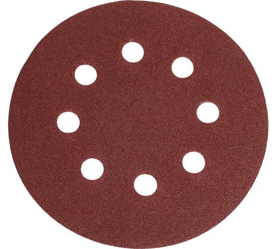 Шлифовальный круг Vitatools 125мм, P150, 8 отверстий, красный R-125-P150-8