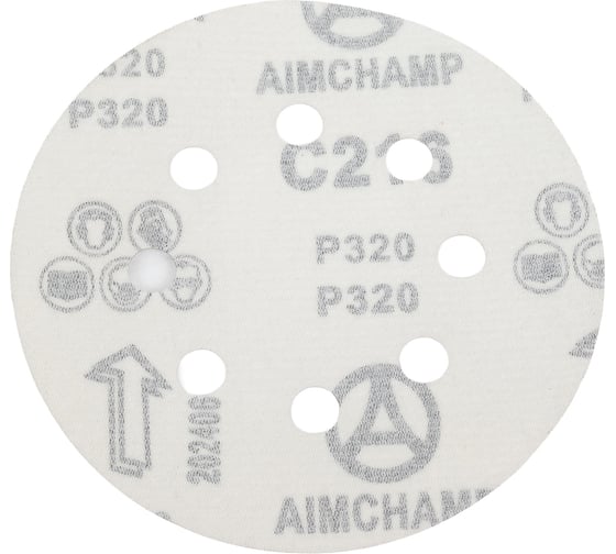 Шлифовальный круг Vitatools 125мм, P320, 8 отверстий, красный R-125-P320-8