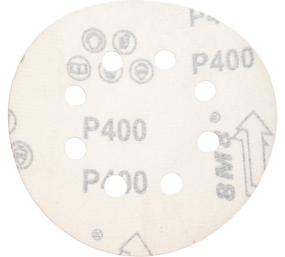 Шлифовальный круг Vitatools 125мм, P400, 8 отверстий, красный R-125-P400-8