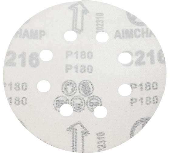 Шлифовальный круг Vitatools 125мм, P180, 8 отверстий, красный R-125-P180-8