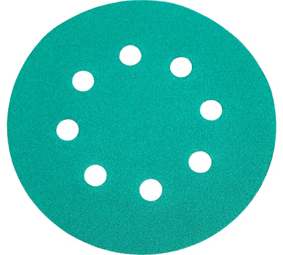 Шлифовальный круг Vitatools 125 мм, P100, 8 отверстий, зеленый GR-125-P100-8