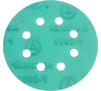 Шлифовальный круг Vitatools 125 мм, P2000, 8 отверстий, зеленый GR-125-P2000-8