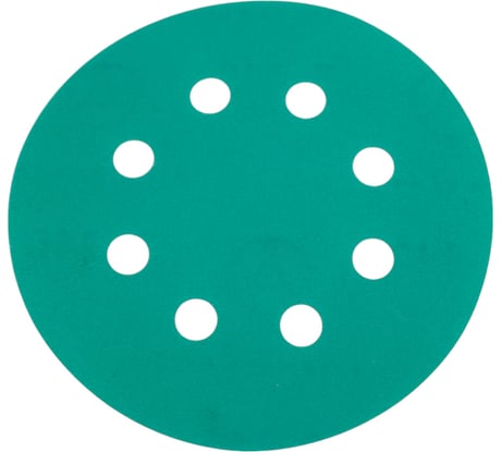 Шлифовальный круг Vitatools 125 мм, P240, 8 отверстий, зеленый GR-125-P240-8