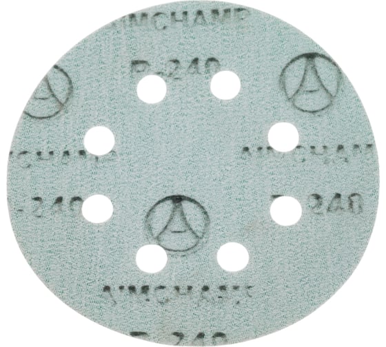 Шлифовальный круг Vitatools 125 мм, P240, 8 отверстий, зеленый GR-125-P240-8