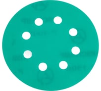 Шлифовальный круг Vitatools 125 мм, P1500, 8 отверстий, зеленый GR-125-P1500-8