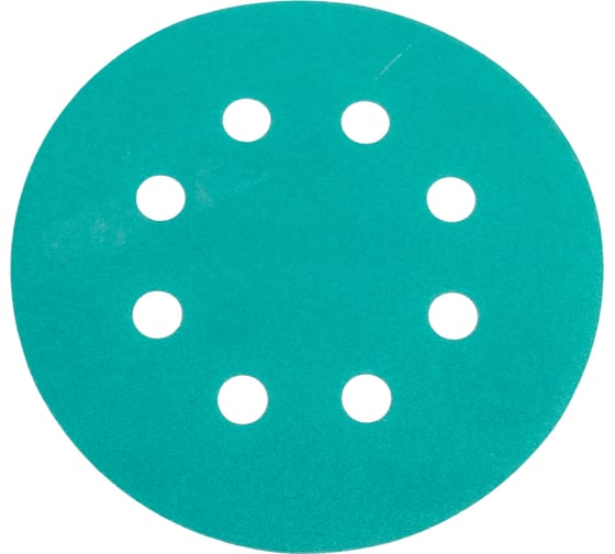 Шлифовальный круг Vitatools 125 мм, P150, 8 отверстий, зеленый GR-125-P150-8 1