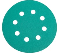 Шлифовальный круг Vitatools 125 мм, P80, 8 отверстий, зеленый GR-125-P80-8