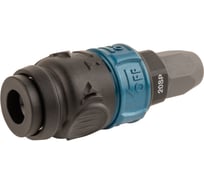 Композитное пневматическое быстроразъемное соединение WIEDERKRAFT с предохранителем, крепление под гайку 5x8 мм WDK-820SPS