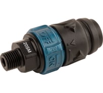 Композитное пневматическое быстроразъемное соединение WIEDERKRAFT с предохранителем, внешняя резьба M1/4 WDK-820SMS