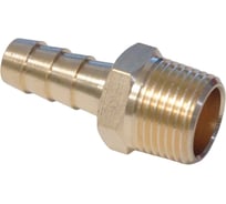Штуцер быстроразъемного соединения WIEDERKRAFT елочка под шланг 10 мм, внешняя резьба 3/8 PT, латунь WDK-30MB