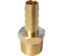 Штуцер быстроразъемного соединения WIEDERKRAFT елочка под шланг 10 мм, внешняя резьба 3/8 PT, латунь WDK-30MB