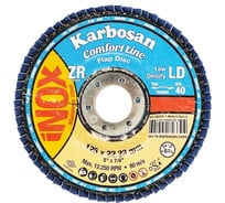 Круг лепестковый КЛТ Karbosan Comfort Line ZR LD Flap Конический 125x22 мм/Р40 (10 шт) KAR-982330-10