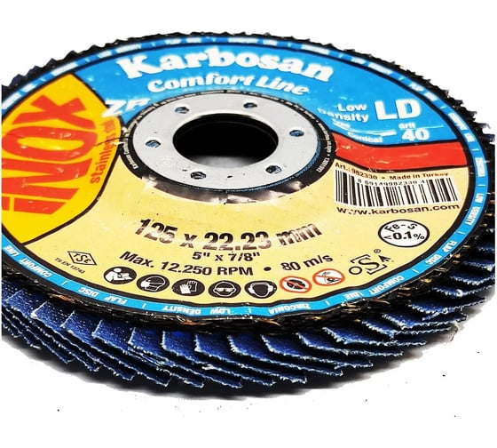 Круг лепестковый КЛТ Karbosan Comfort Line ZR LD Flap Конический 125x22 мм/Р40 (10 шт) KAR-982330-10