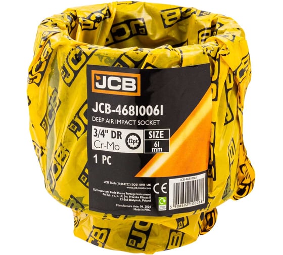 Головка ударная глубокая 12-гранная JCB 61 мм, 3/4''DR JCB-46810061(61364)