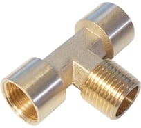 Фитинг T - образный WIEDERKRAFT резьба 1/2 PT, F-M-F (внутренний/внешний/внутренний), латунь WDK-40FMF