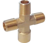 Фитинг X - образный WIEDERKRAFT резьба 1/4 PT, F-M-M-M (внутренний/внешний), латунь WDK-23MFB