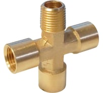 Фитинг X - образный WIEDERKRAFT резьба 1/4 PT, F-F-F-M (внутренний/внешний), латунь WDK-23FMB