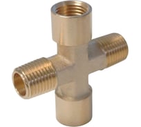 Фитинг X - образный WIEDERKRAFT резьба 1/4 PT, F-F-M-M (внутренний/внешний), латунь WDK-22FMB