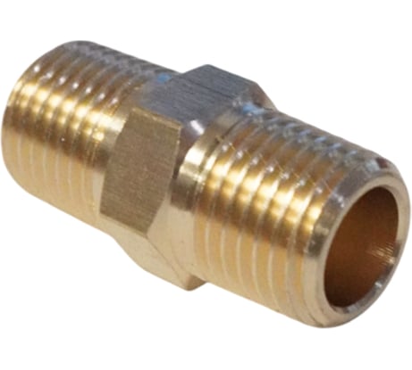 Адаптер WIEDERKRAFT резьба 1/4-1/4 PT, M-M (внешняя), латунь WDK-214MB