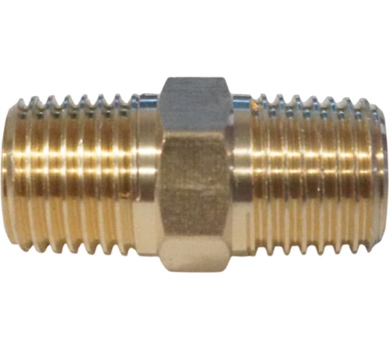 Адаптер WIEDERKRAFT резьба 1/4-1/4 PT, M-M (внешняя), латунь WDK-214MB