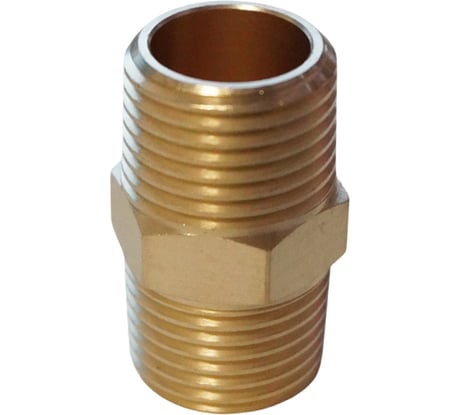Адаптер WIEDERKRAFT резьба 1/2-1/2 PT, M-M (внешняя), латунь WDK-212MB