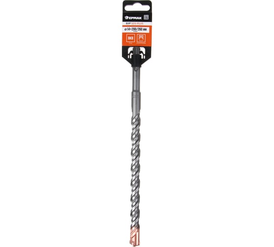 Бур 4-х гранный ЕРМАК SDS-plus 14x200/260 мм 654-179