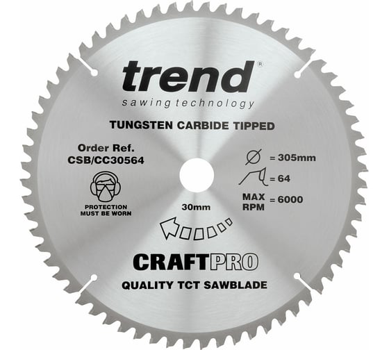Пильный диск 305 мм 64 зуба TREND CSB/CC30564 1