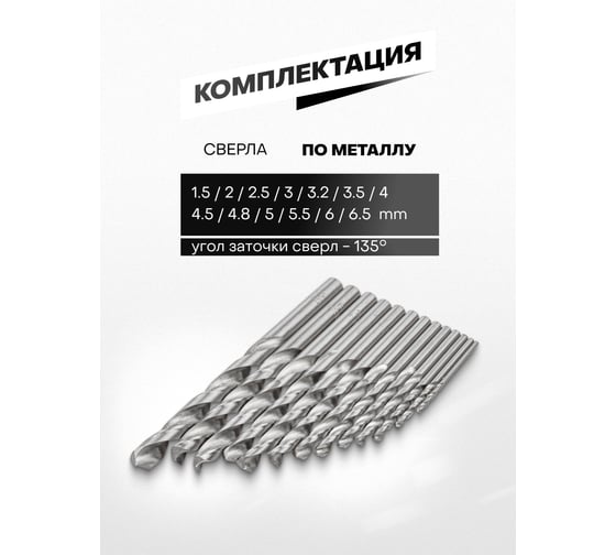 Сверла по металлу Forcekraft набор 13 предметов FK-DBS13(61591)