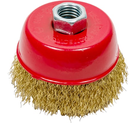 Щётка-крацовка латунированная (75 мм; M14; мягкая) для УШМ Orientcraft OCCBAGM175300