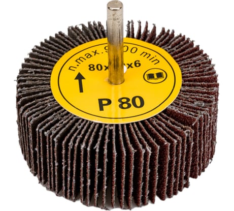 Головка-щётка лепестковая на шпильке (80x30x6 мм; Р80) Orientcraft OCFW80306080