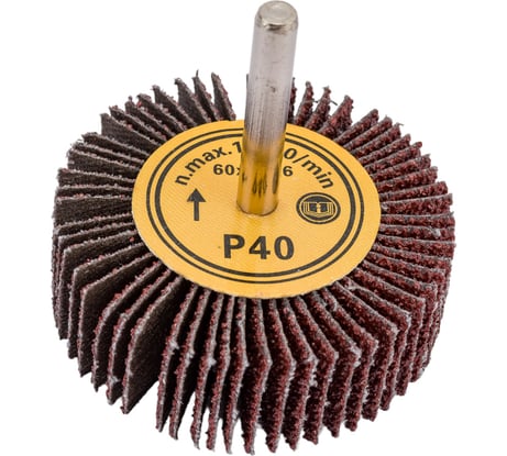 Головка-щётка лепестковая на шпильке (60x20x6 мм; P40) Orientcraft OCFW60206040