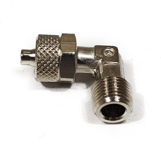 Угловой фитинг с накидной гайкой (1/8"М - 6/4 мм) Camozzi 1500 6/4-1/8