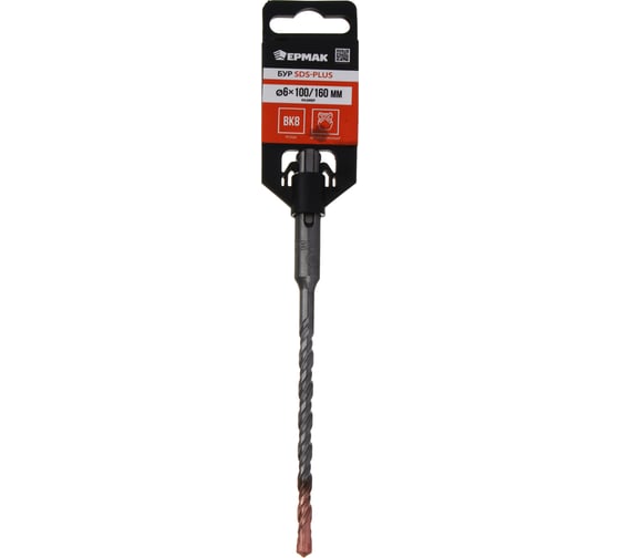 Бур 4-х гранный ЕРМАК SDS-plus 6x100/160 мм 654-185