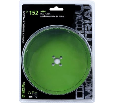 Коронка биметаллическая профессиональная 152 мм BIM HSS-Co 8 Diamond Industrial DIDBIMCO8152