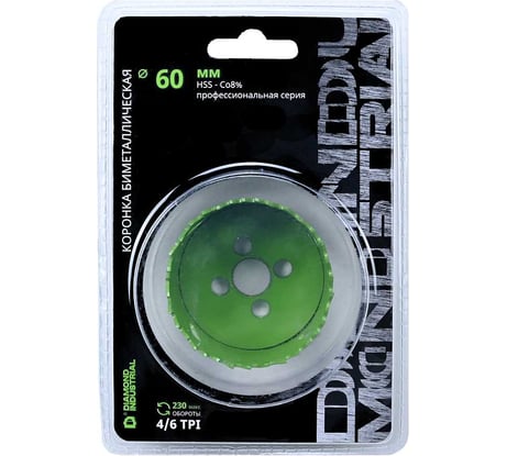 Коронка биметаллическая профессиональная 60 мм BIM HSS-Co 8 Diamond Industrial DIDBIMCO860