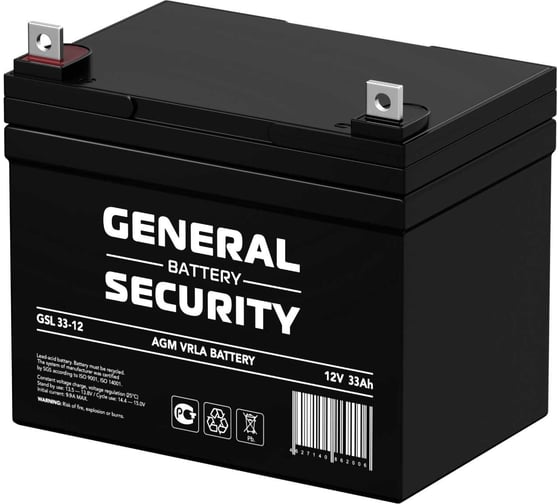 Аккумуляторная батарея General Security GSL33-12 12В 33 Ач УТ-00000536