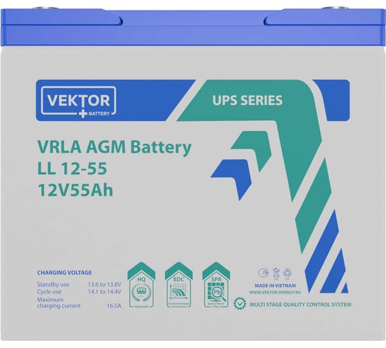 Аккумуляторная батарея Vektor Energy VEKTOR BATTERY LL 12-55 41555