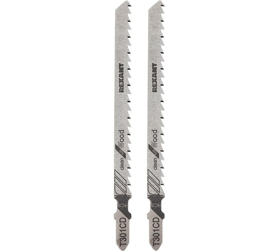 Пилка для электролобзика по дереву REXANT 115 мм 8 з/д 6-60 мм T301CD 2 шт 92-0307