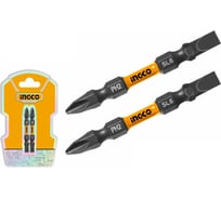 Ударная бита INGCO SUPER INDUSTRIAL S2, PH2хSL6x65мм, 2шт. SDBIM72HL665