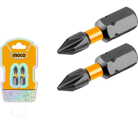 Ударная бита INGCO SUPER INDUSTRIAL S2, PH1x25мм, 2шт. SDBIM71PH125