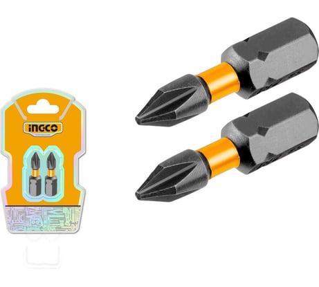 Ударная бита INGCO SUPER INDUSTRIAL S2, PH2x25мм, 2шт. SDBIM71PH225