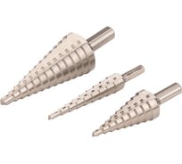 Набор ступенчатых сверл NORGAU 3 шт; (4-12мм; 4-20 мм; 6-30мм) HSS-E 010505300