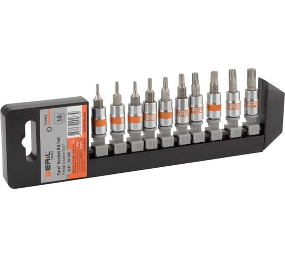 Набор головок Beril вставка TORX T8-T45 (DR1/4"; 10 предметов; холдер) 701410 17110 1