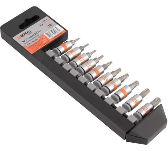 Набор головок Beril вставка TORX T8-T45 (DR1/4"; 10 предметов; холдер) 701410 17110