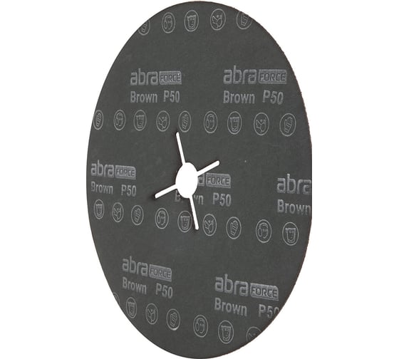 Шлиф диск на фибровой основе Abraforce Brown 125x22мм, Р50, со шлицами AFBRF12522X050